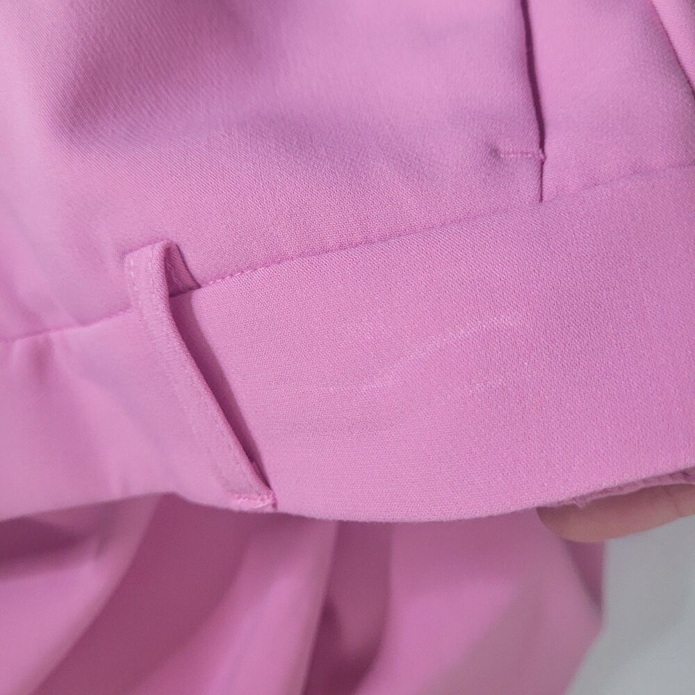 Joie size 8 pants trousers pink elastic waist button zip pockets wide leg - Picture 5 of 13